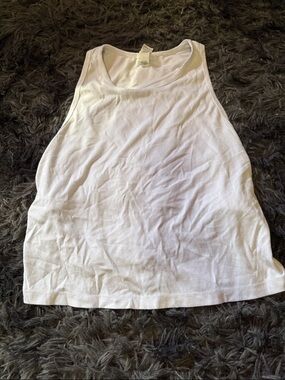 Yogalicious White Ribbed Tank Top